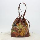 Salvatore Ferragamo Purse Shoulder Bag PVC Leather Brown Gold Auth bs35519A-24