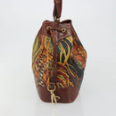 Salvatore Ferragamo Purse Shoulder Bag PVC Leather Brown Gold Auth bs35519A-4