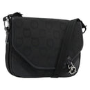 Salvatore Ferragamo Gancini Shoulder Bag Canvas Black Silver Auth bs35520-1