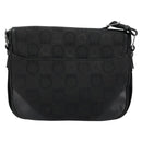 Salvatore Ferragamo Gancini Shoulder Bag Canvas Black Silver Auth bs35520-3