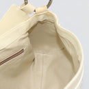 BVLGARI Shoulder Bag Leather Ivory Silver Auth bs35521-18