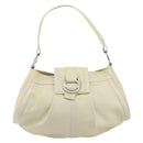 BVLGARI Shoulder Bag Leather Ivory Silver Auth bs35521-13