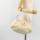 BVLGARI Shoulder Bag Leather Ivory Silver Auth bs35521-22