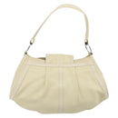 BVLGARI Shoulder Bag Leather Ivory Silver Auth bs35521-2