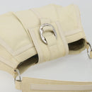 BVLGARI Shoulder Bag Leather Ivory Silver Auth bs35521-6