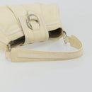 BVLGARI Shoulder Bag Leather Ivory Silver Auth bs35521-7