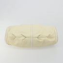 BVLGARI Shoulder Bag Leather Ivory Silver Auth bs35521-5