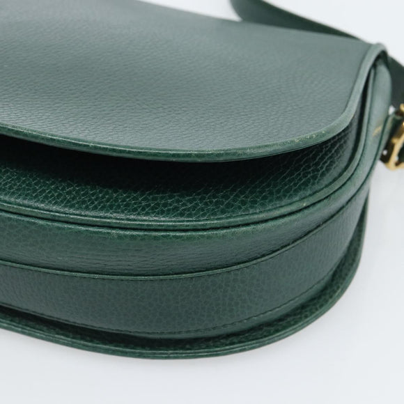 CARTIER Must Line Shoulder Bag Leather Green Gold Auth bs35522