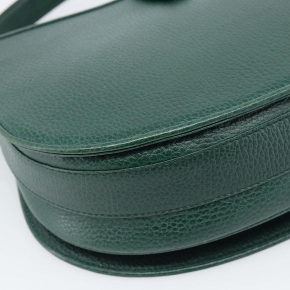 CARTIER Must Line Shoulder Bag Leather Green Gold Auth bs35522