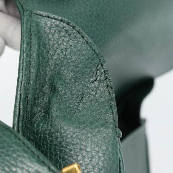 CARTIER Must Line Shoulder Bag Leather Green Gold Auth bs35522