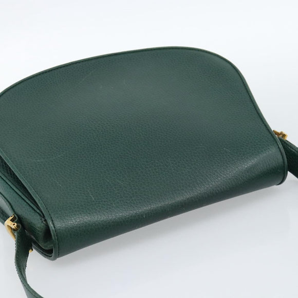 CARTIER Must Line Shoulder Bag Leather Green Gold Auth bs35522