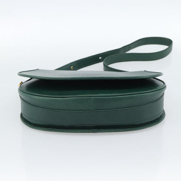 CARTIER Must Line Shoulder Bag Leather Green Gold Auth bs35522