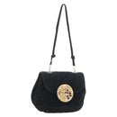 CHANEL Choco Bar Shoulder Bag Suede Black Gold CC Auth bs35523V-1