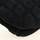 CHANEL Choco Bar Shoulder Bag Suede Black Gold CC Auth bs35523V-17