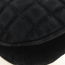 CHANEL Choco Bar Shoulder Bag Suede Black Gold CC Auth bs35523V-18