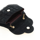CHANEL Choco Bar Shoulder Bag Suede Black Gold CC Auth bs35523V-9