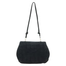 CHANEL Choco Bar Shoulder Bag Suede Black Gold CC Auth bs35523V-2