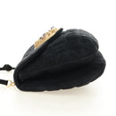 CHANEL Choco Bar Shoulder Bag Suede Black Gold CC Auth bs35523V-3