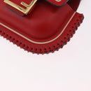 FENDI Airpods Case Mamma Baguette Earphone Case Leather Red Gold Auth bs35526V-14