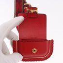 FENDI Airpods Case Mamma Baguette Earphone Case Leather Red Gold Auth bs35526V-10
