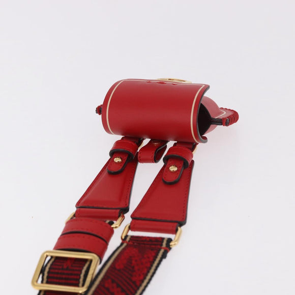 FENDI Airpods Case Mamma Baguette Earphone Case Leather Red Gold Auth bs35526V