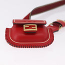 FENDI Airpods Case Mamma Baguette Earphone Case Leather Red Gold Auth bs35526V-5
