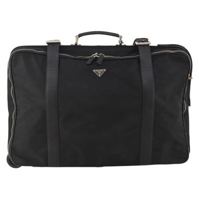PRADA Boston Bag Nylon Black Silver Auth bs35527 - 0