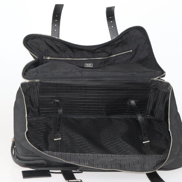 PRADA Boston Bag Nylon Black Silver Auth bs35527