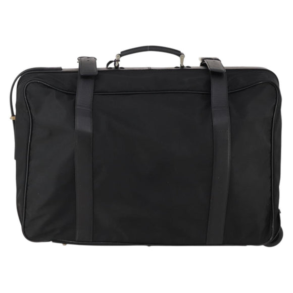 PRADA Boston Bag Nylon Black Silver Auth bs35527