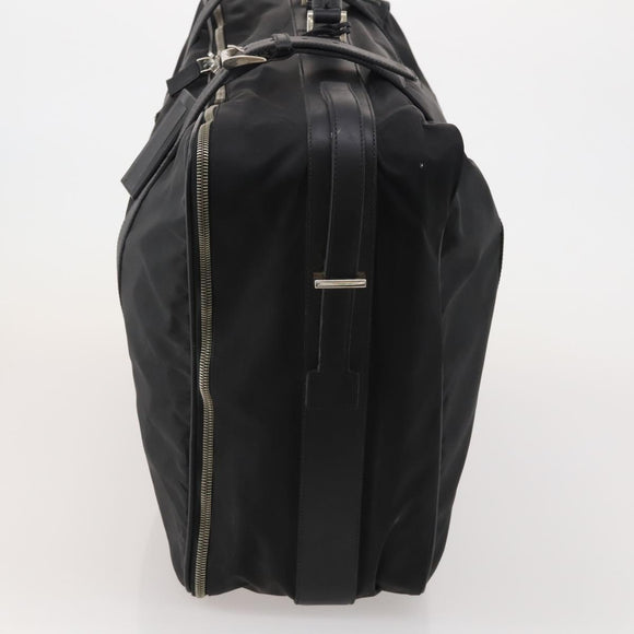 PRADA Boston Bag Nylon Black Silver Auth bs35527