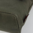 VALENTINO Shoulder Bag Canvas Khaki Silver Auth bs35528-9