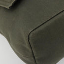 VALENTINO Shoulder Bag Canvas Khaki Silver Auth bs35528-14