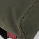 VALENTINO Shoulder Bag Canvas Khaki Silver Auth bs35528-16