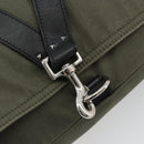 VALENTINO Shoulder Bag Canvas Khaki Silver Auth bs35528-17