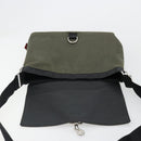 VALENTINO Shoulder Bag Canvas Khaki Silver Auth bs35528-18