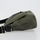 VALENTINO Shoulder Bag Canvas Khaki Silver Auth bs35528-4
