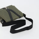 VALENTINO Shoulder Bag Canvas Khaki Silver Auth bs35528-7
