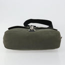 VALENTINO Shoulder Bag Canvas Khaki Silver Auth bs35528-5