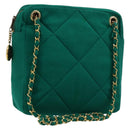 CHANEL Matelasse Chain Shoulder Bag Cotton Green Gold CC Auth bs35532-1