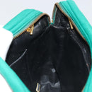 CHANEL Matelasse Chain Shoulder Bag Cotton Green Gold CC Auth bs35532-21