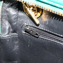 CHANEL Matelasse Chain Shoulder Bag Cotton Green Gold CC Auth bs35532-22