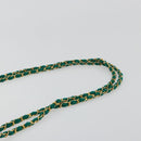 CHANEL Matelasse Chain Shoulder Bag Cotton Green Gold CC Auth bs35532-14