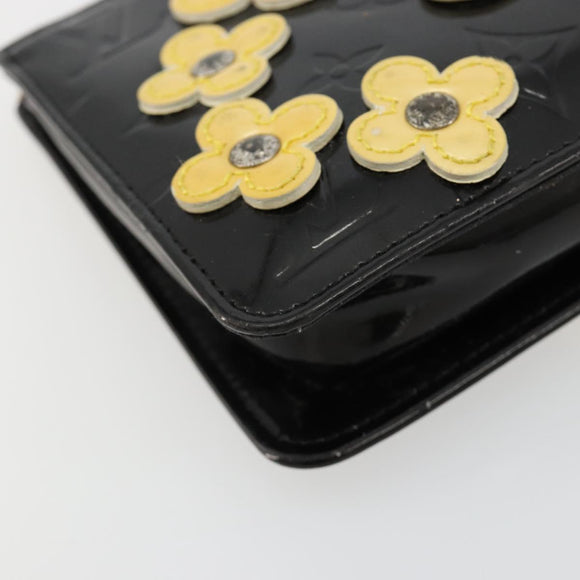 LOUIS VUITTON Monogram Vernis Lexington Pouch Flower Zwart M92245 Auth bs35540