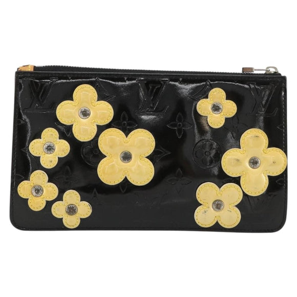 LOUIS VUITTON Monogram Vernis Lexington Pouch Flower Zwart M92245 Auth bs35540
