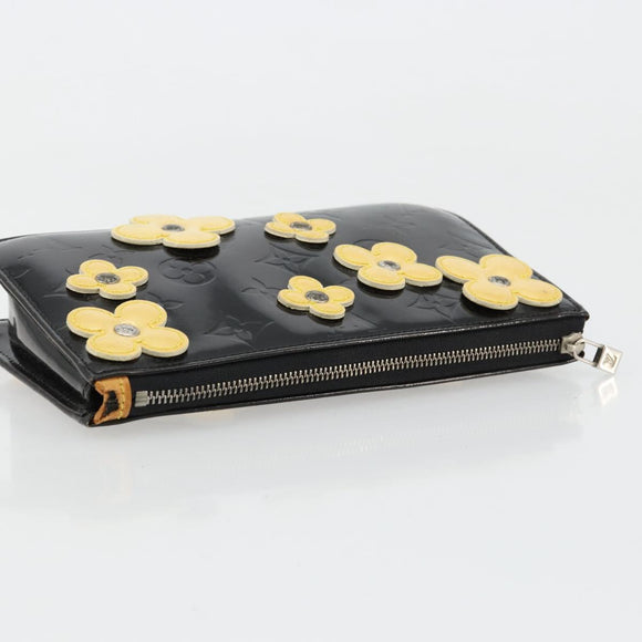 LOUIS VUITTON Monogram Vernis Lexington Pouch Flower Zwart M92245 Auth bs35540