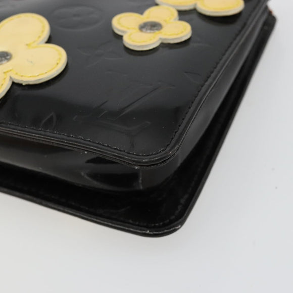 LOUIS VUITTON Monogram Vernis Lexington Pouch Flower Zwart M92245 Auth bs35540