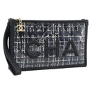 CHANEL Clutch Bag Vinyl Black Gold CC Auth bs35542V-1
