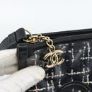 CHANEL Clutch Bag Vinyl Black Gold CC Auth bs35542V-9