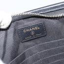 CHANEL Clutch Bag Vinyl Black Gold CC Auth bs35542V-18