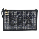 CHANEL Clutch Bag Vinyl Black Gold CC Auth bs35542V-13